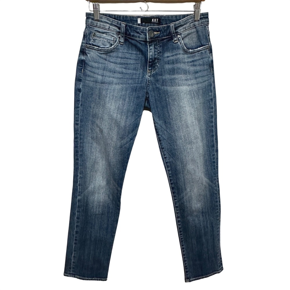 KUT from the Kloth Catherine Boyfriend Jeans Womens 6 Blue Denim Stretch Slim